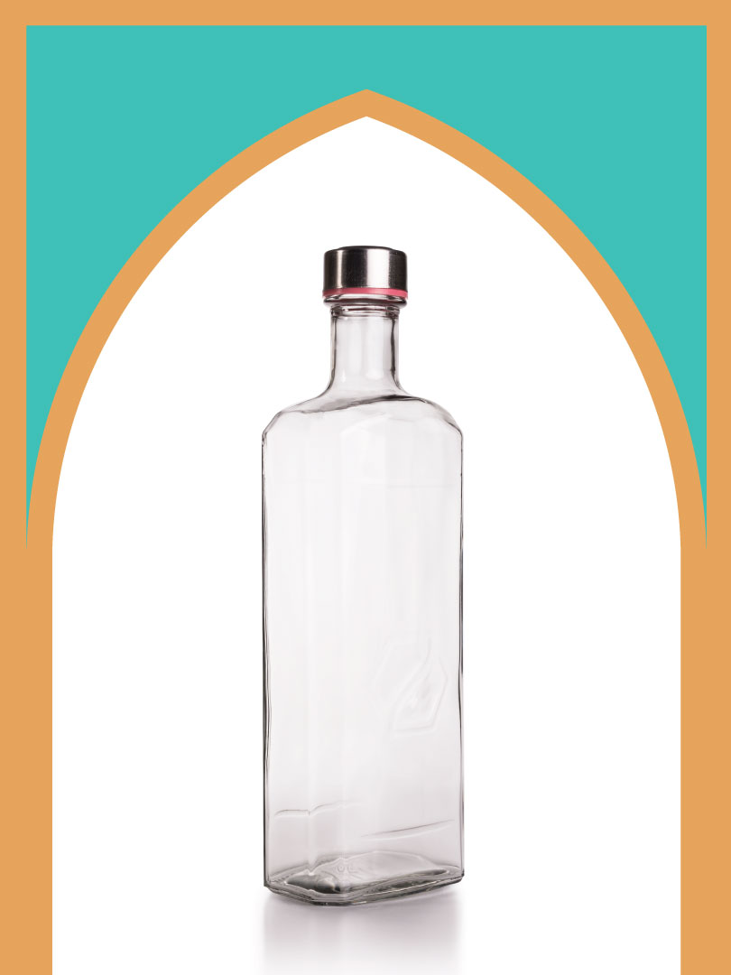 فروش بطری شیشه‌ای پارمیدا با درب فلزی | 1000 سی‌سی